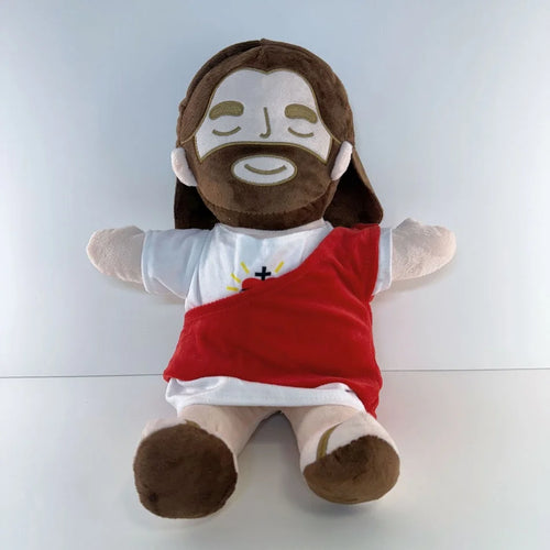 Maria and Jesus Baby Sleeping Companion Sound Soothing Musical Plush Toys with Air Bag and Light Doll Breathing Kawaii Toy Gifts