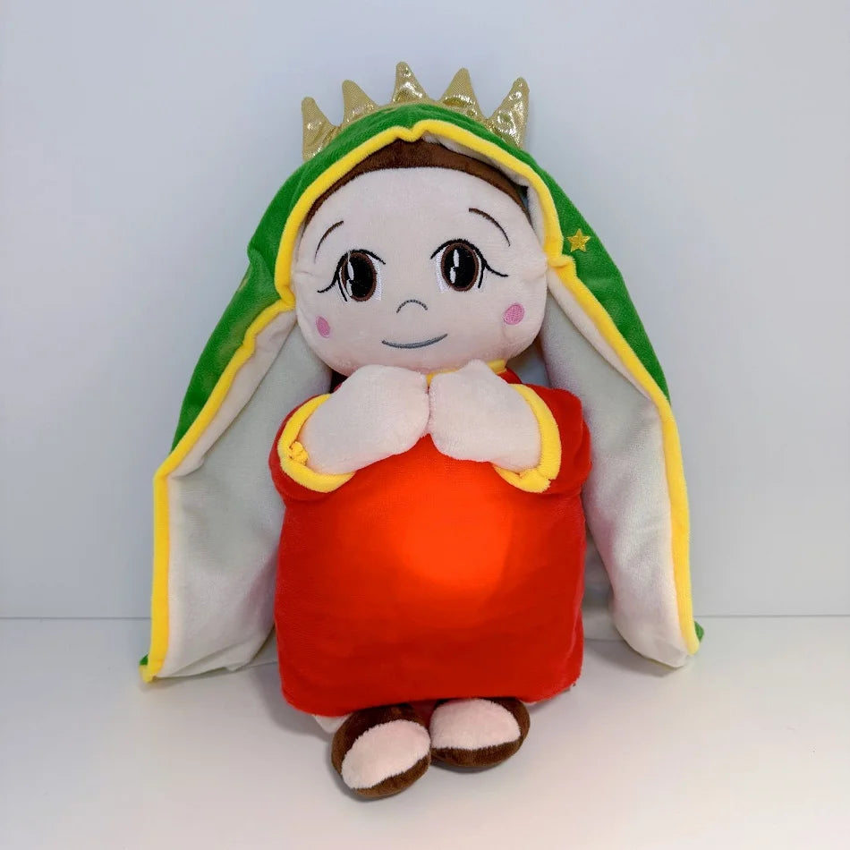 Maria and Jesus Baby Sleeping Companion Sound Soothing Musical Plush Toys with Air Bag and Light Doll Breathing Kawaii Toy Gifts